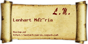 Lenhart Mária névjegykártya