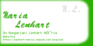 maria lenhart business card